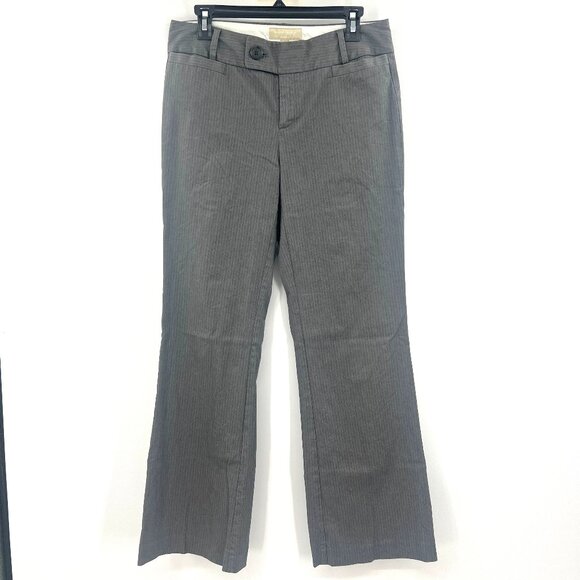 Banana Republic The Jackson Fit Gray Striped Cotton Blend Pants Women's 6 - Picture 1 of 8